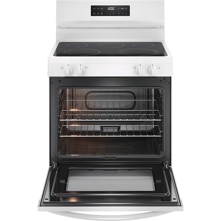 Frigidaire Frigidaire 30-in. EvenTemp Electric Range with Steam Clean and Five Element Cooktop, White FCRE3062AW